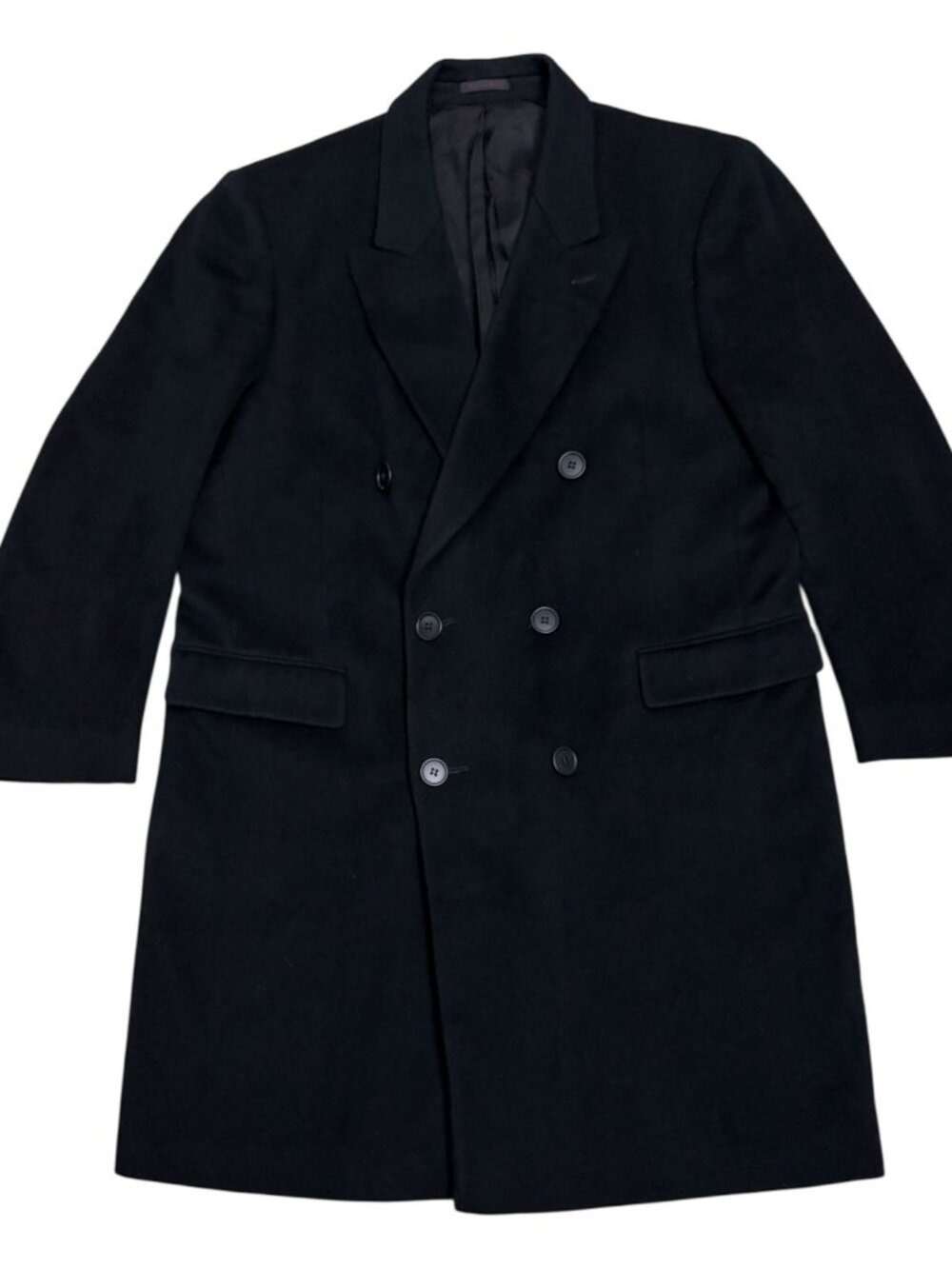 NINO CERRUTI Pea Coat RUE ROYALE Pure Wool Vintage 90s Designer Trench Mens XL